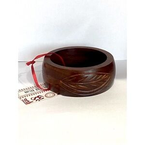 Sir Alistair Rae Wooden Handcarved Bangle Bracelet Brown